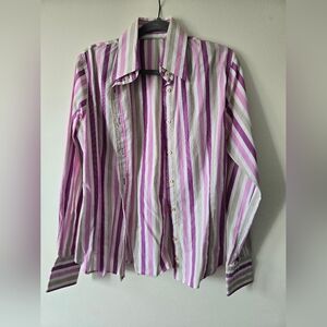 Kuhl Purple and White Striped Blouse